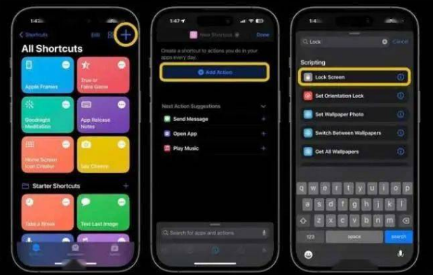 溪湖苹果14锁屏维修店分享iPhone14升级iOS16.4后如何创建锁屏快捷方式 